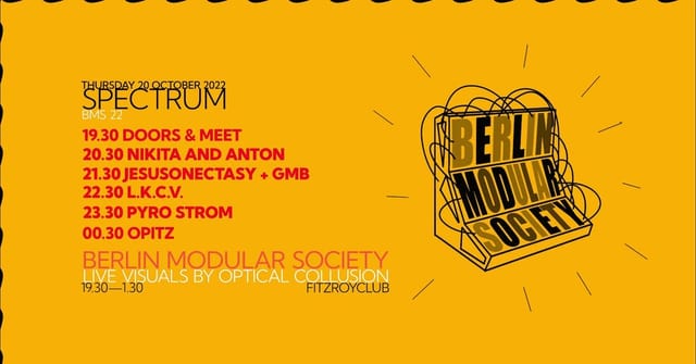 BMS22 flyer, listing Nikita and Anton, jesusonecstasy + GMB (live visuals), Cinema.AV (A/V show), Pyro Strom